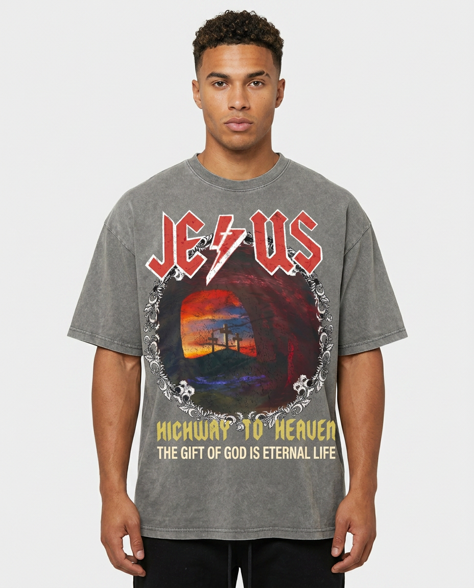 A.O.G Jesus Highway tee on body